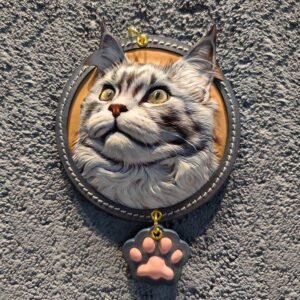 Handmade Leather Carving Pet Pendant - Genuine Leather