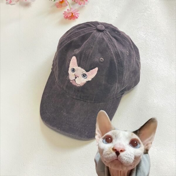Hand embroidered pet baseball cap