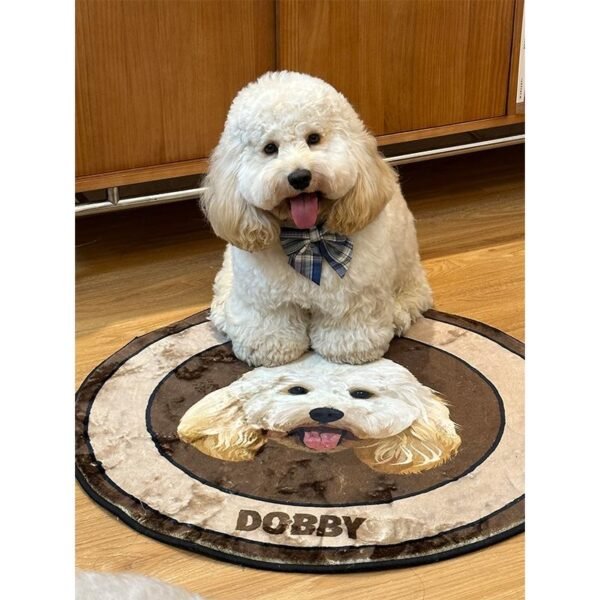Custom Pet Printed Cream Velvet Carpet
